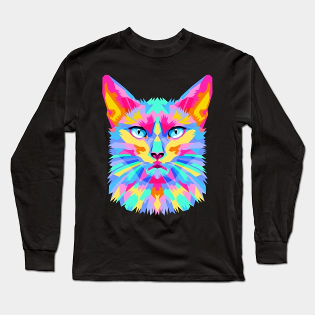 colorful cat Long Sleeve T-Shirt by Heawonshop
